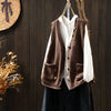 Hand-embroidered Cotton Thread Knitted Sleeveless Vest Cardigan