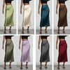 European And American Style Elegant Texture Satin Slimming Straight Mid-length Skirt