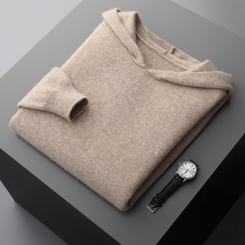 Men's Knitted Cashmere Long-sleeve Hoodie