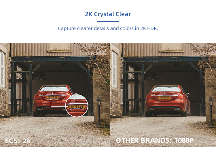 نظام أمان ذكي لاسلكي IMILAB - EC5 مزود بكاميرا عرض IP لاسلكية وجهاز مراقبة فيديو خارجي وتطبيق Mihome ودقة 2Kc 