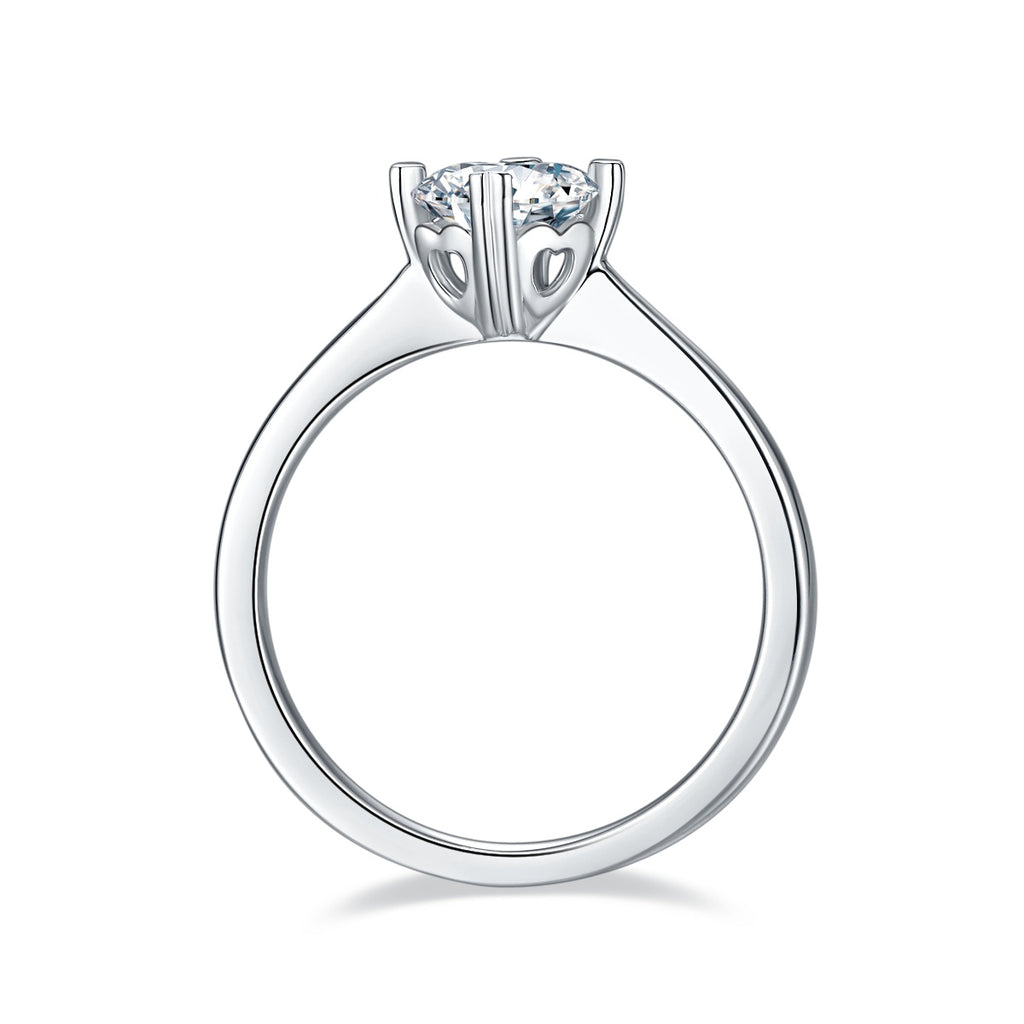 A Heart-stirring Kiss - A Wedding Ring Set With 1-carat Top-quality Moissanite S925 Silver And Platinum-plated Diamond. The Ring Can Be Inspected With A Diamond Pen