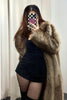 Extended Green Collar Fashion Fox Fur Fur Coat