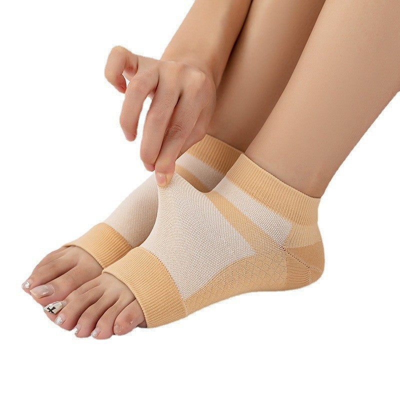 Half Mesh Open Toe Sports Ankle Support Foot Sock
