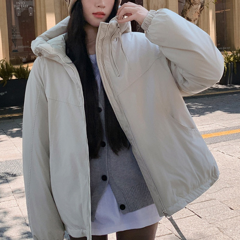 Fashion Double Zipper Hooded Quilted Women's All-match Outdoor Jacket Women