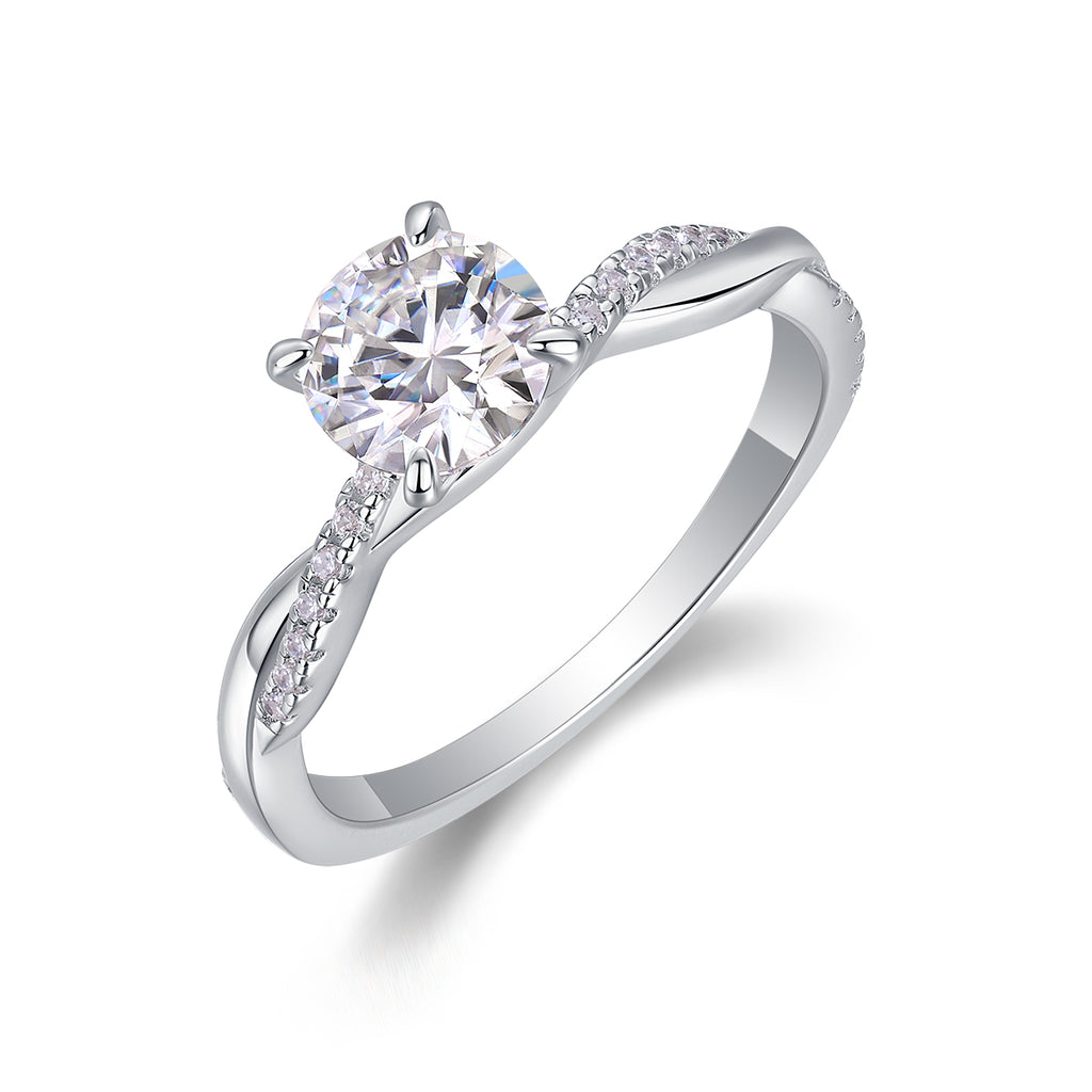 Looking Forward To Your Return - A 1-carat Top-quality Moissanite S925 Silver Platinum-plated Diamond Wedding Ring. The Ring Can Be Inspected With A Diamond Pen