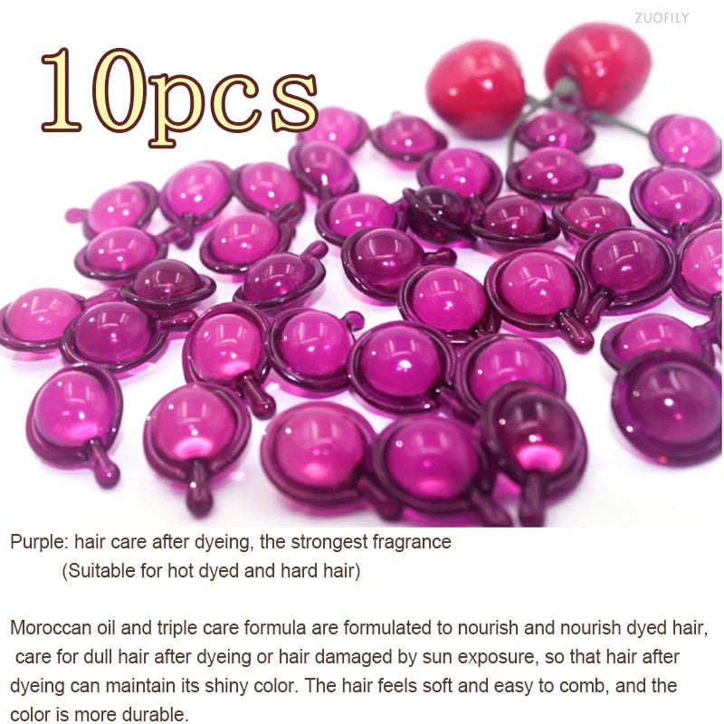 كبسولات الزيوت العطرية للعناية بالشعر من المغرب، قناع للشعر مضاد للتجعد، ناعم