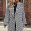 Elegant Suit Collar Long Hidden Hook Wool Coat Women