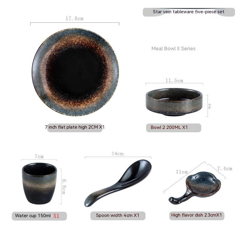 Japanese-style Hotel Table Display Tableware Four-piece Bowl And Dish Set Single Restaurant Restaurant Hot Pot Restaurant Commercial Logo