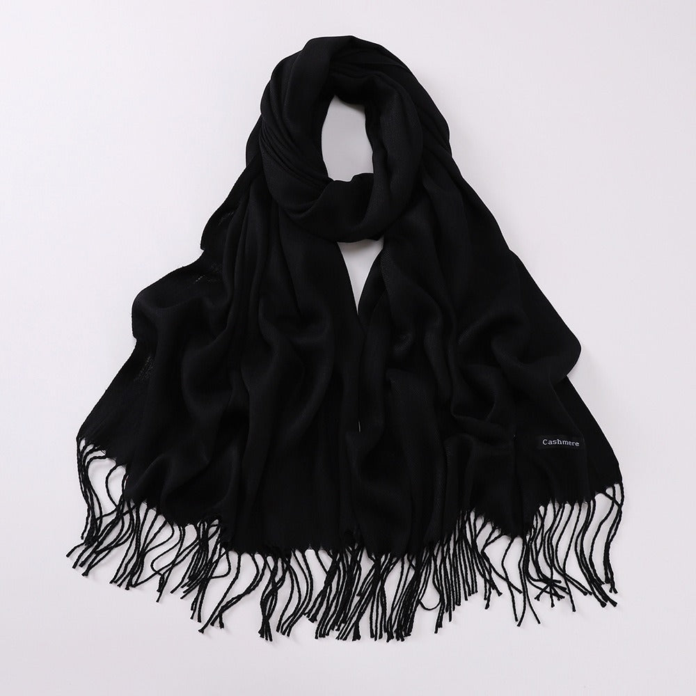 Autumn And Winter Cashmere-like Solid Color Long Scarf