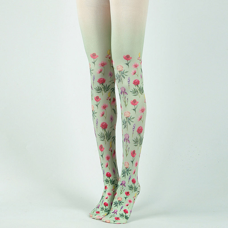 Gradient Personalized Printed Pantyhose