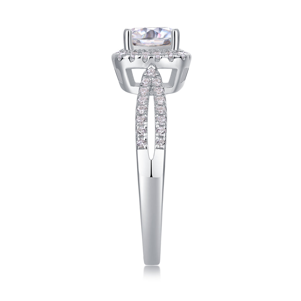 The Same Heart - A Wedding Ring Set With Top-quality Moissanite S925 Silver And Platinum-plated Diamond Can Be Tested With A Diamond Pen
