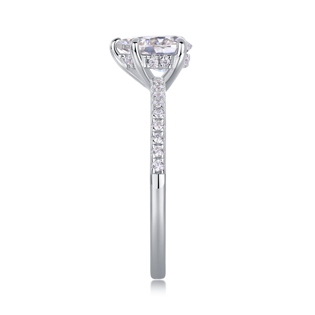 Dream - A Wedding Ring Set With Top-quality Moissanite S925 Silver And Platinum-plated Diamond Can Be Tested With A Diamond Pen