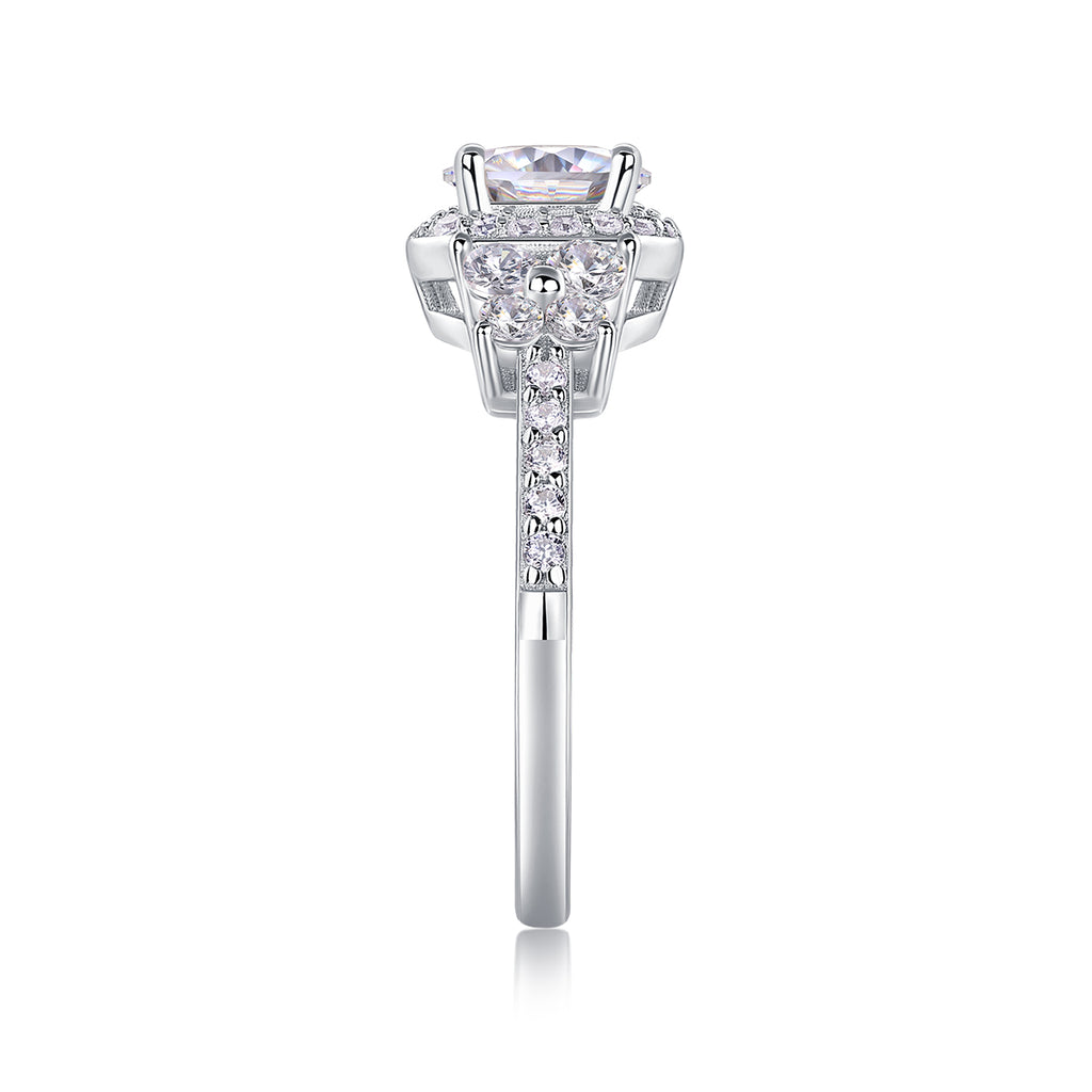 Exciting - A Wedding Ring Set With 1-carat Top-quality Moissan S925 Silver And Platinum-plated Diamond Can Be Tested With A Diamond Pen