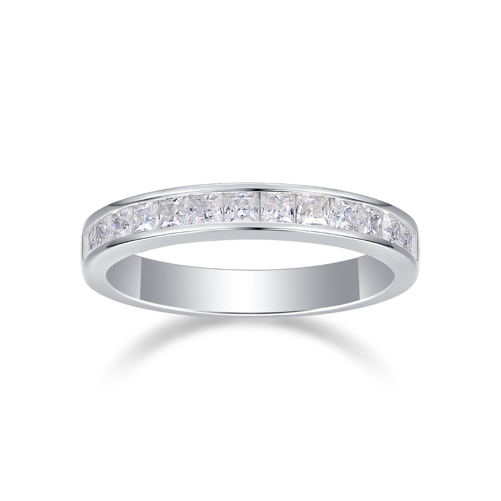 Do As You Please - A Wedding Ring Set With Top-quality Moissanite S925 Silver And Platinum-plated Diamond Can Be Tested With A Diamond Pen