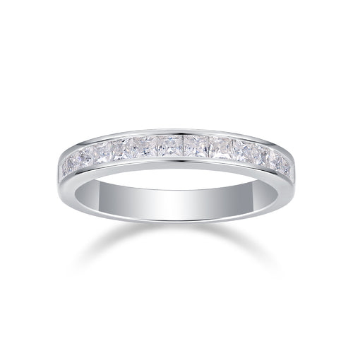 Do As You Please - A Wedding Ring Set With Top-quality Moissanite S925 Silver And Platinum-plated Diamond Can Be Tested With A Diamond Pen