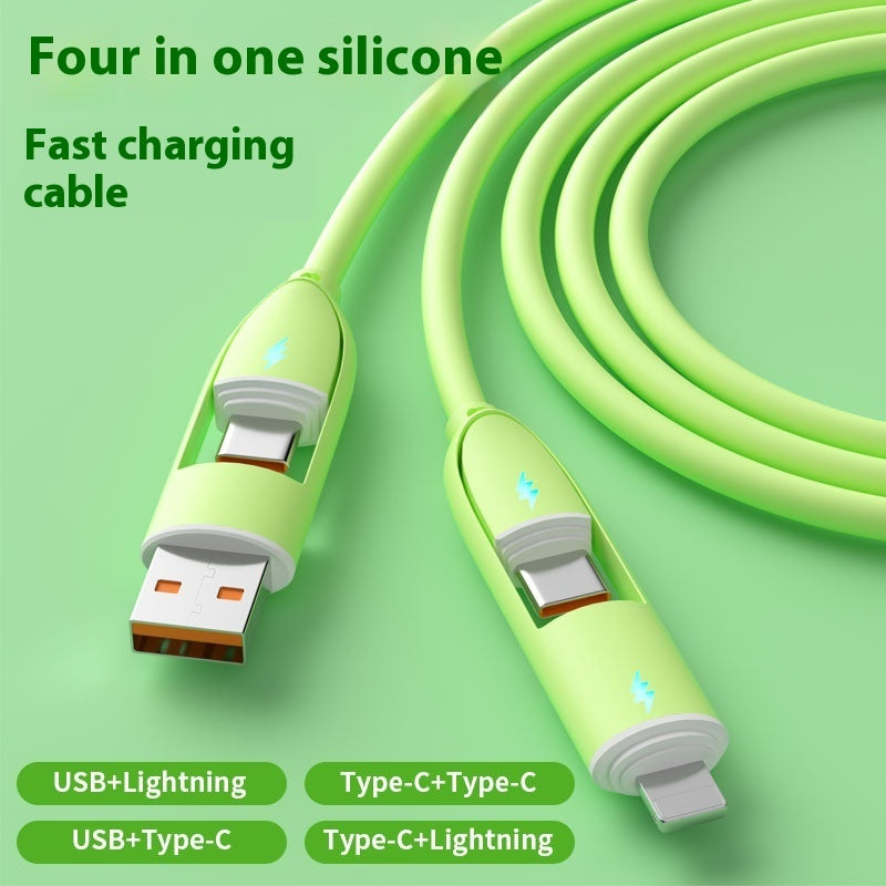 Four-in-one Silicone Fast Charge Data Cable