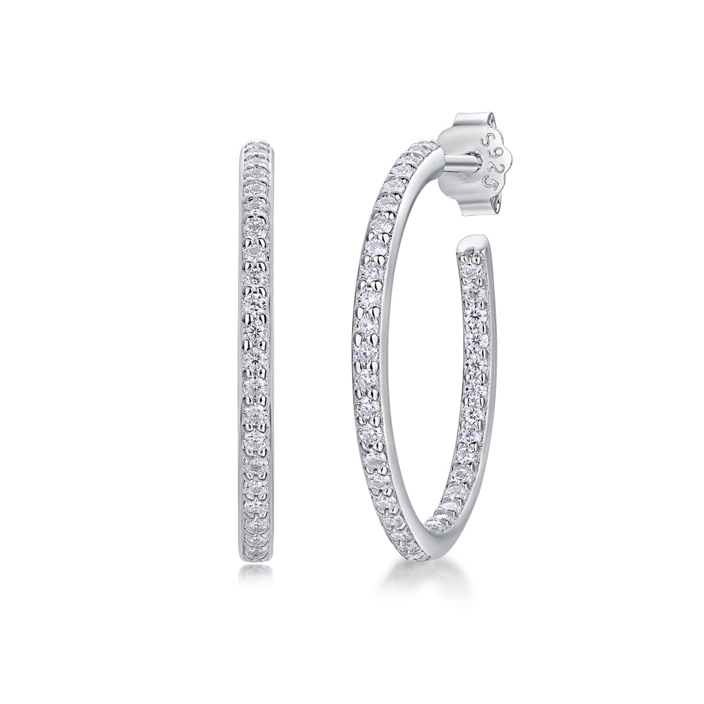 Ribbon - Set With Top-quality Moissanite S925, Silver And Platinum-plated Stud Earrings, A Fashionable And Trendy Accessory That Can Be Tested With A Diamond Pen