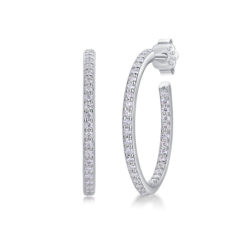 Ribbon - Set With Top-quality Moissanite S925, Silver And Platinum-plated Stud Earrings, A Fashionable And Trendy Accessory That Can Be Tested With A Diamond Pen