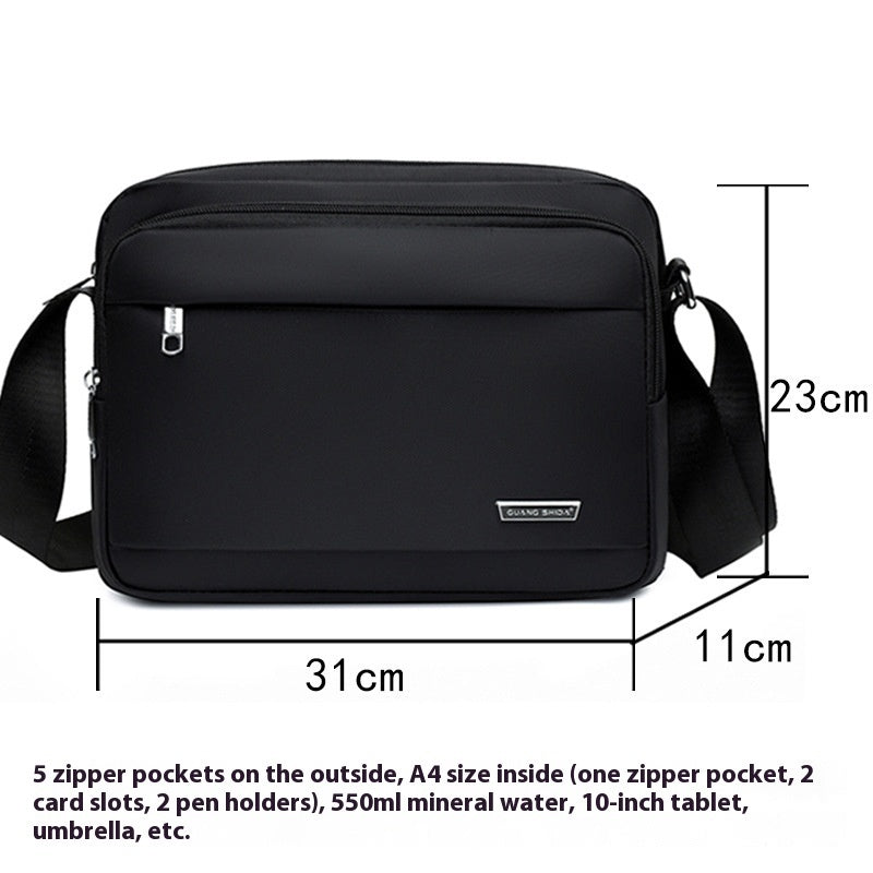 Men's Business Oxford Cloth Horizontal Multi-layer Messenger Bag