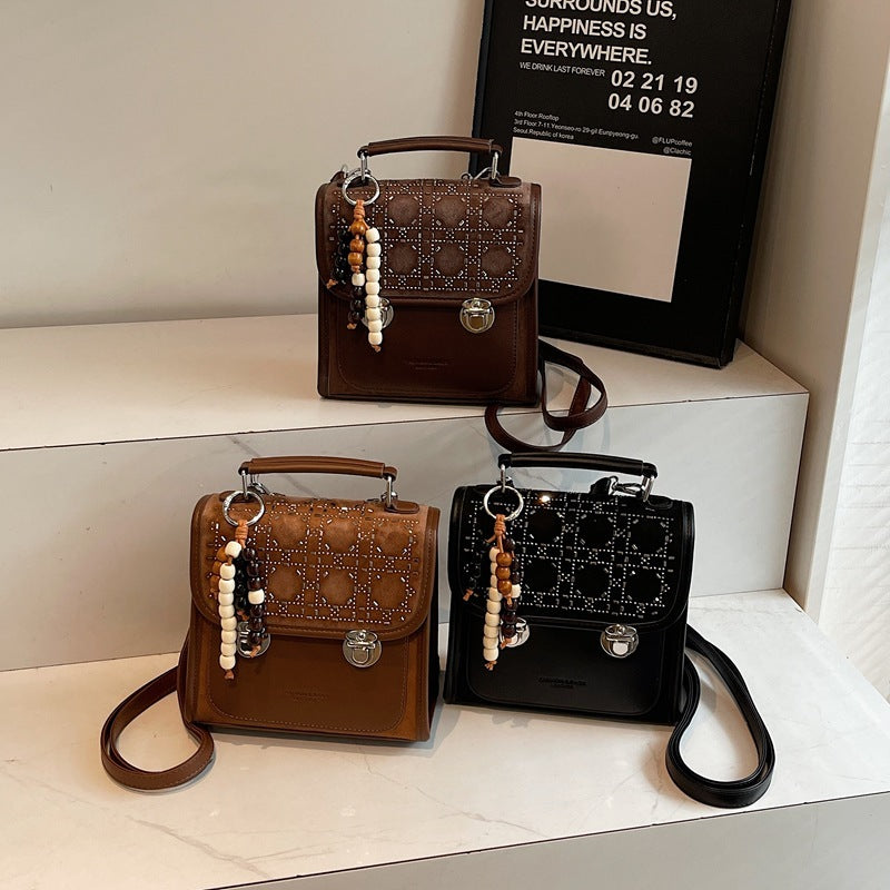 Bag Messenger Bag Women's Simple Small Square Bag Texture Backpack