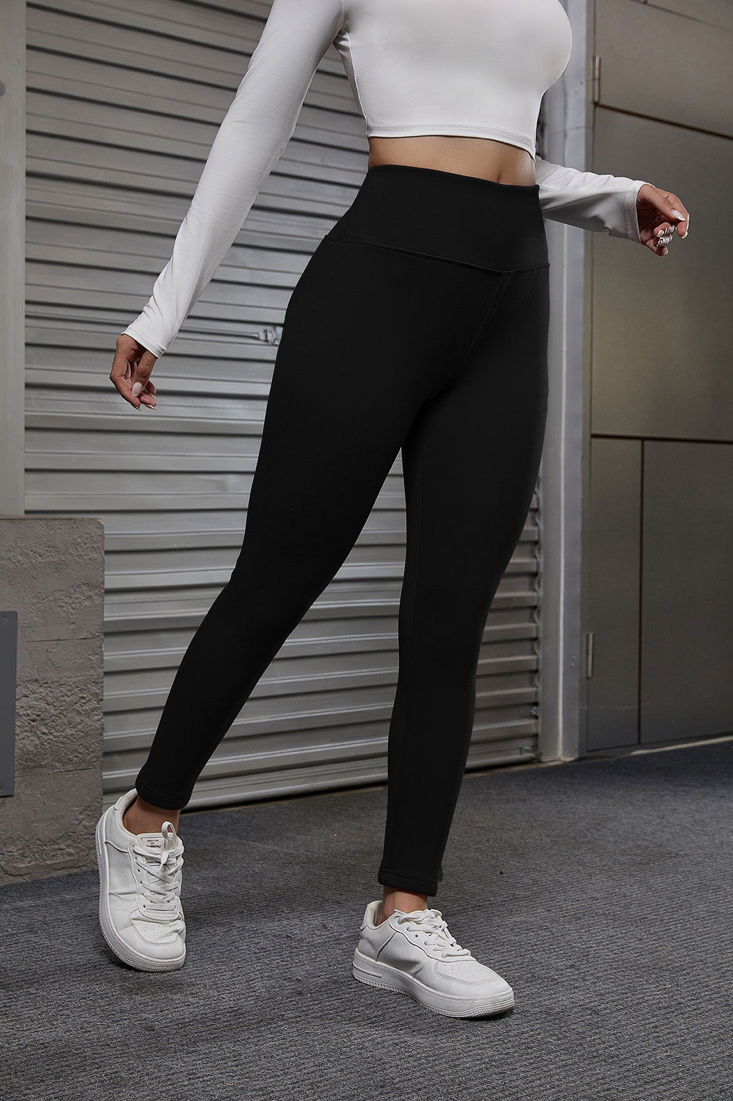 Autumn And Winter Women's Velvet Lift Hip Tight Pants With Elastic High Waist Sports Tight Pants