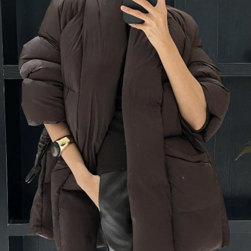 Good-looking Lace-up Cotton-padded Jacket Women's Korean-style Casual All-matching