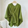 Women's Large-size Long High-grade Knitted Cashmere Shawl With Buckle