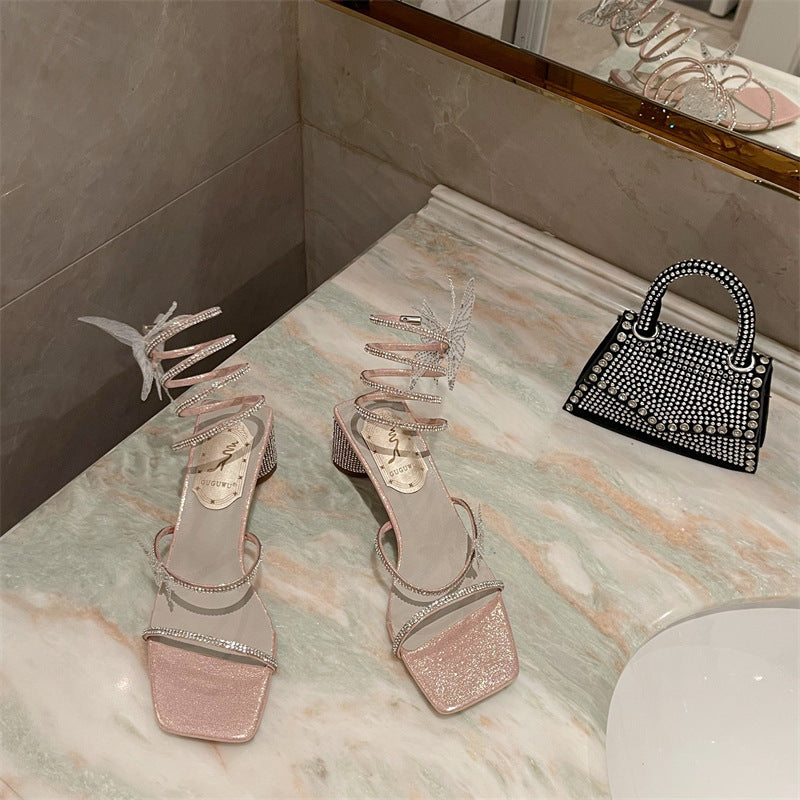 Women's High-heeled Sandals Open Toe Thin Heeled Shoes