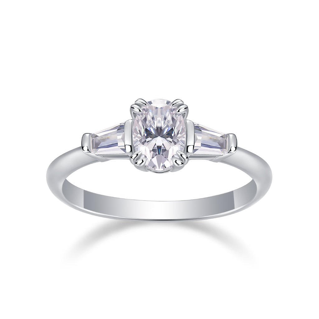 Yearning - A Wedding Ring Set With Top-quality Moissanite S925 Silver And Platinum-plated Diamond Can Be Tested With A Diamond Pen