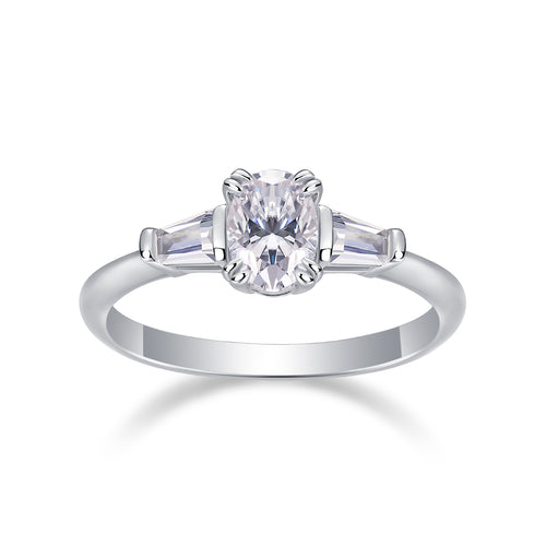 Yearning - A Wedding Ring Set With Top-quality Moissanite S925 Silver And Platinum-plated Diamond Can Be Tested With A Diamond Pen