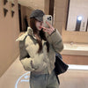 Big Fur Collar Hooded Short Down Jacket Women's Warm Jacket