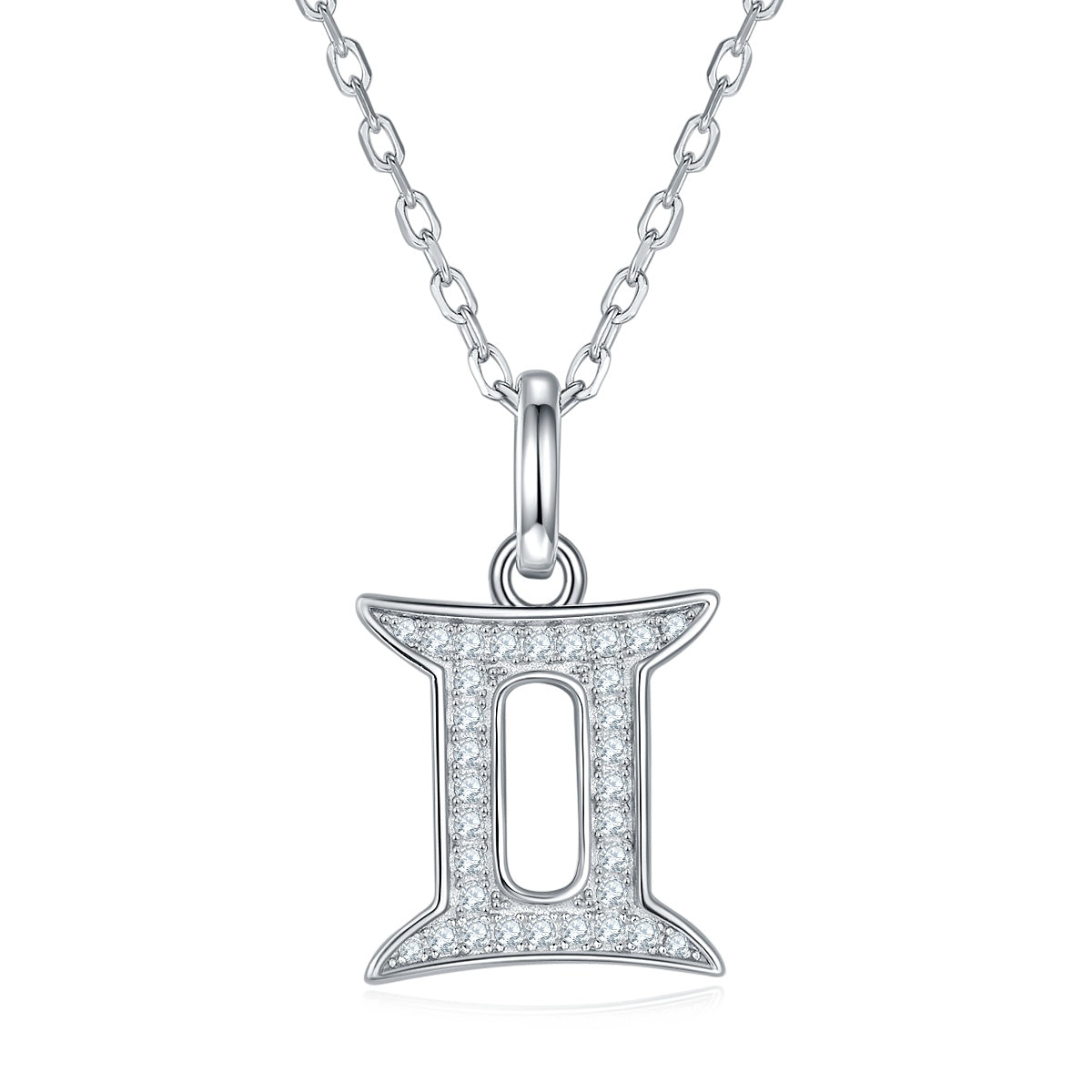 12 Zodiac Signs - Gemini, Set With Top-quality Moissanite, Luxurious And Fashionable Light Luxury Trend Jewelry, Silver Necklace, Pendant S925 Silver Electroplated Platinum