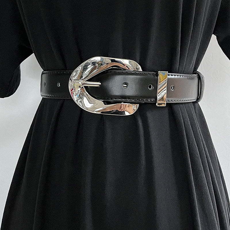 Personality Retro Metal Buckle Women's Belt
