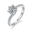 Snowflake Dance - A Wedding Ring Set With 1-carat Top-quality Moissanite S925 Silver And Platinum-plated Diamond. The Ring Can Be Inspected With A Diamond Pen