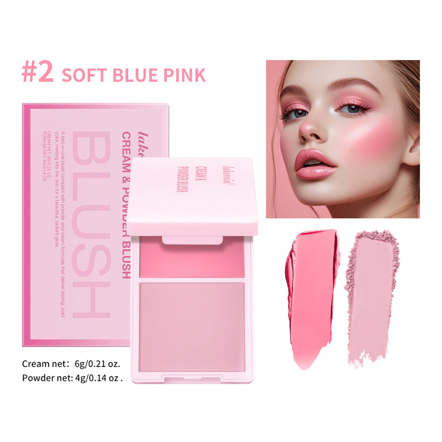 Two-in-one Blusher Blush Powder Plate Not Easy To Smudge