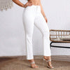 Plus Size White Cropped Straight Jeans