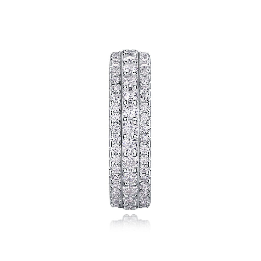 Cold Moonlight - Set With Top-quality Moissanite S925 Silver And Platinum-plated Diamond Wedding Ring. The Ring Can Be Inspected With A Diamond Pen