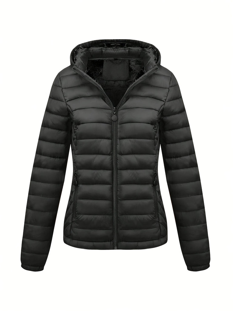Women's Lightweight Hooded Winter Jacket Nylon Material