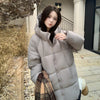 Cotton-padded Mid-length Thickened Down Cotton Jacket Loose Hooded Super Fashion