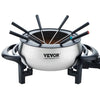 VEVOR Electric Fondue Pot Set For Cheese & Chocolate, 3 Quart Chocolate Melting Warmer, Stainless Steel Fondue Maker With Temperature Control And 8 Forks, For Hors D'Oeuvres, Entrees, And Desserts