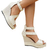 Women's European And American Color Matching Wedge Sandals