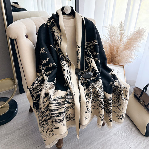 Women's All-match Ink Color Scarf Shawl