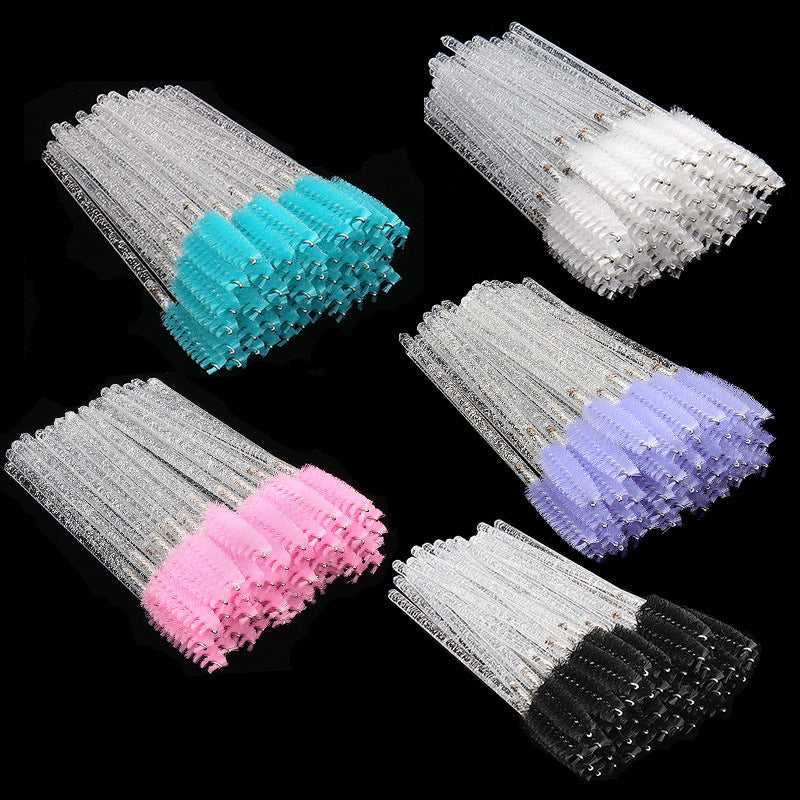 Disposable Crystal White Penholder Color Mascara Brush