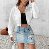 Elegant Loose Drop-shoulder Hooded Sweater Fashion Jacket