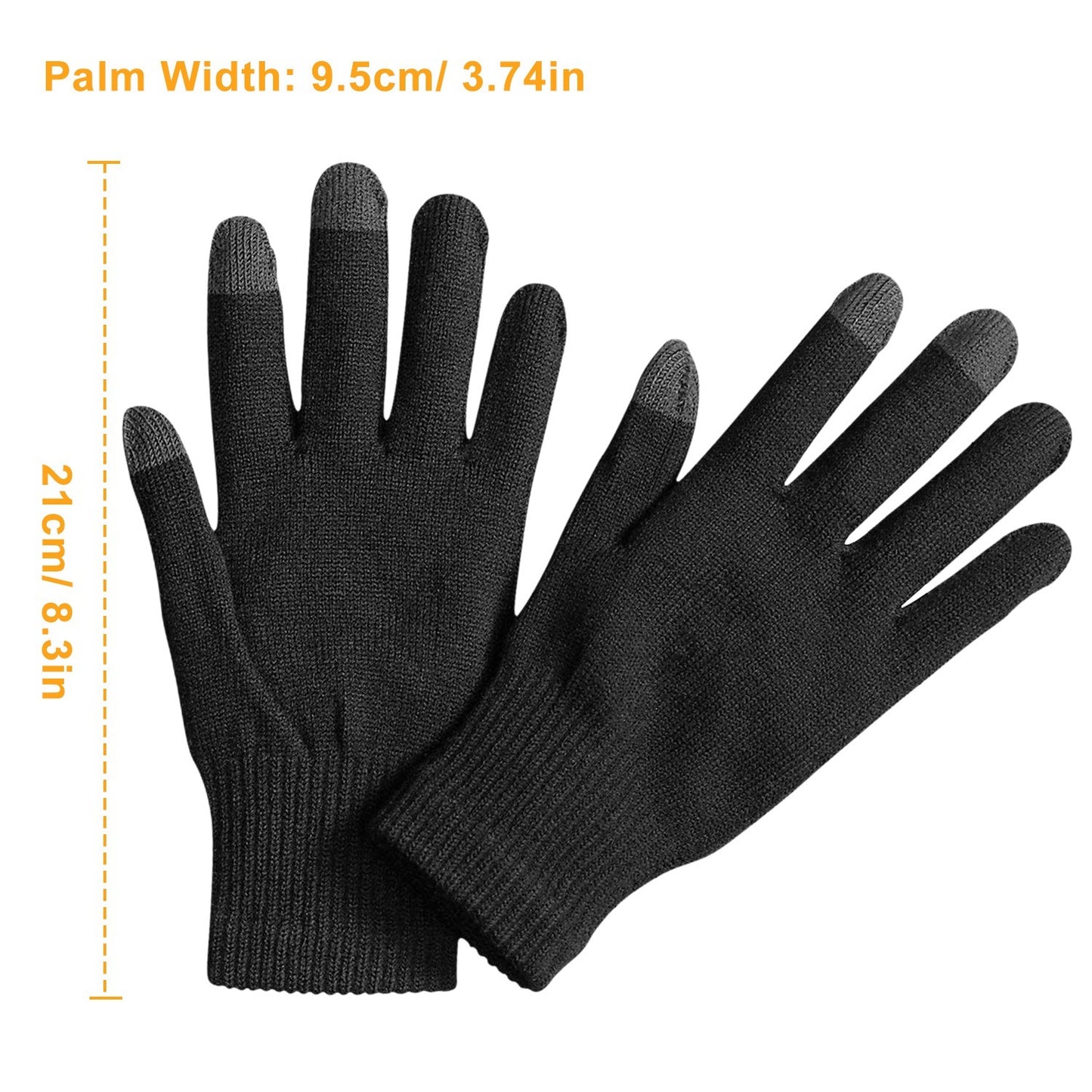 3 Color Options -- 1 Pair Unisex Winter Knit Gloves Touchscreen Outdoor Windproof Cycling Skiing Warm Gloves