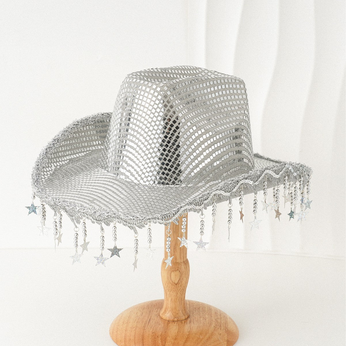 Western Cowboy Hat Sequined Tassel XINGX Design Floppy Hat