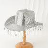 Western Cowboy Hat Sequined Tassel XINGX Design Floppy Hat