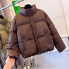 Women's Thickening Stand Collar PU Leather Disposable Cotton-padded Jacket
