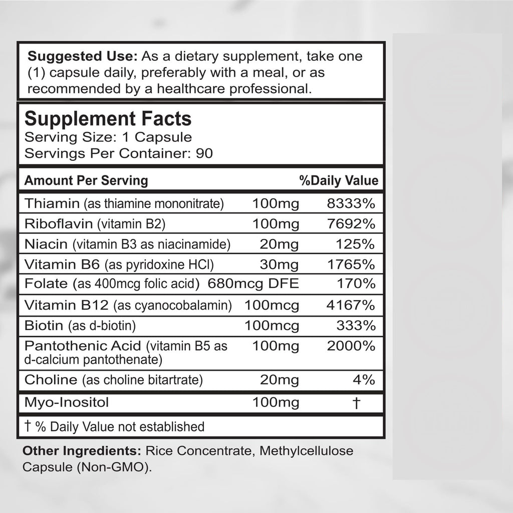 كبسولات فيتامين ب