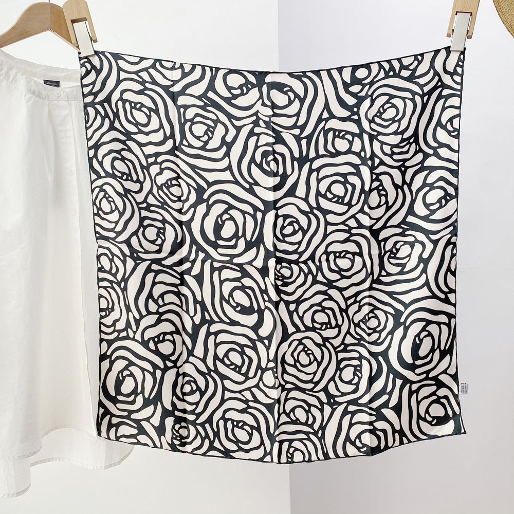 Twill Silk Scarf Medium Kerchief All-matching